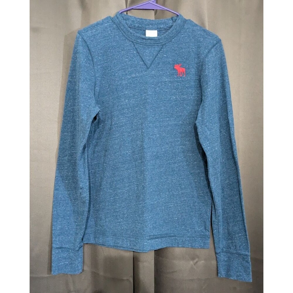 Abercrombie & Fitch Mens Long Sleeve Blue Pullover Shirt Size M Y2K
